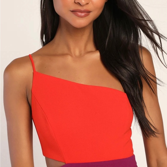 NWT lulus chic one shoulder maxi dress - Picture 2 of 5